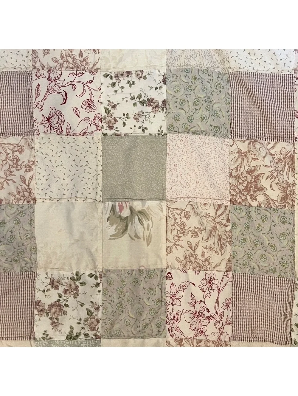 Vintage Floral Postage Stamp Patchwork Comforter Quilt Farmhouse Cottage